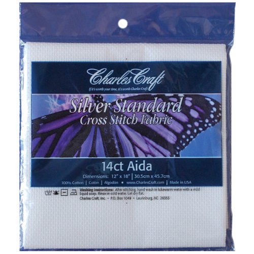 Silver Label Aida 14 Count 12 « X 18 »-blanc