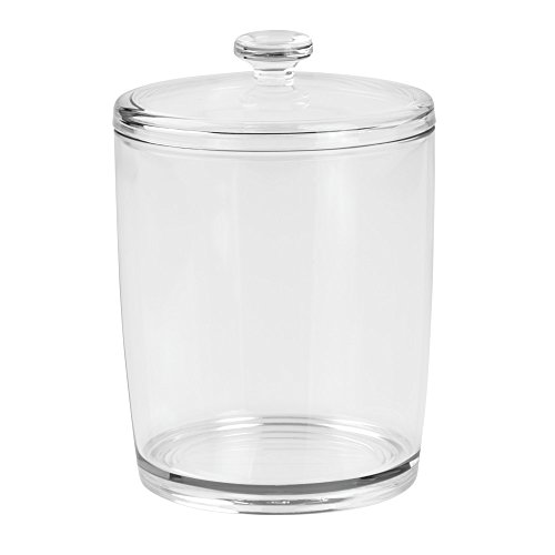 InterDesign Interdesign 01985EU Plastic Bathroom Vanity Boite de Coiffeuse de Salle de Bain avec Couvercle Moyen SAN Clair 11,43 x 11,43 x 16,26 cm code EAN 0081492019855 