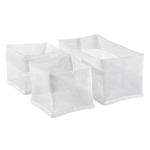 04180eu una mesh rangement bac carré blanc 3 pi...