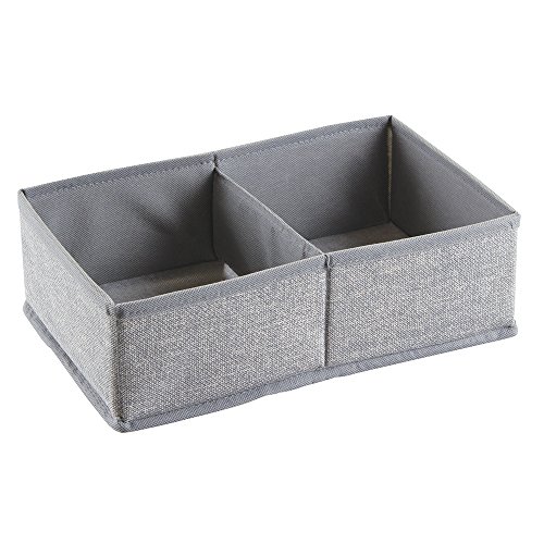 InterDesign 04753eu aldo tiroir de rangement avec 2 compartiments tissu gris code EAN 0081492047537 