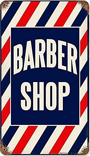signs-unique Enseigne Métal Style Rouillée Barber Shop Barbier 360mm x 200mm (pst) code EAN 0085663219167 