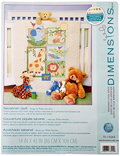 Kit point de croix imprimé, couverture savane