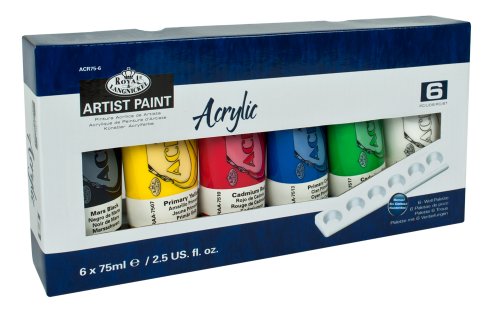 Acr75-6 assortiment de 6 tubes de peinture acry...
