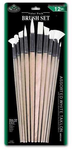 Rset-9608 set de pinceaux ronds/plats à long ma...