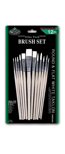 Rset-9611 set de pinceaux ronds/plats à long ma...