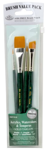 Rset-9144 set de pinceaux variété taklon or 4 p...