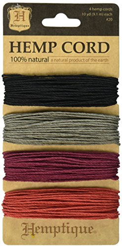 Hemptique Bobine de fil de chanvre résistance moyenne 9 kg, lot de 4, les soirées d'automne multicolore 0091037333414 (0091037333414)