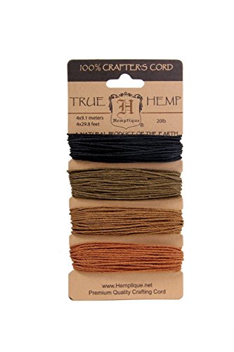 Hemptique Bobine de fil de chanvre résistance moyenne 9 kg, lot de 4, désert dawn/multicolore 0091037735416 (0091037735416)