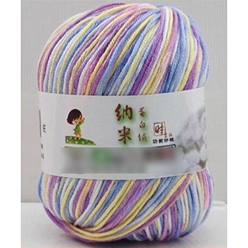 Mixed color needlecraft fibroin wool yarn smoot...