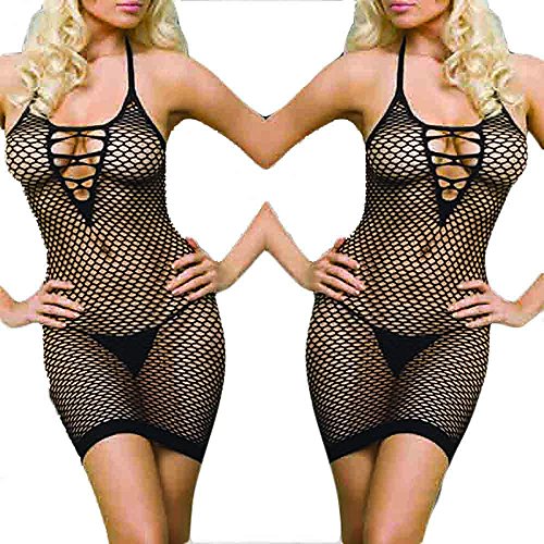 VANKER Sexy femmes résille style Baby doll dess...