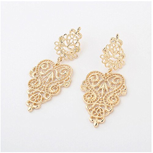 Gogogo Boucles d'Oreilles Femmes Ciselées Clou d'Oreille Style Bohémien(Couleur:Or) code EAN 0091962092684 