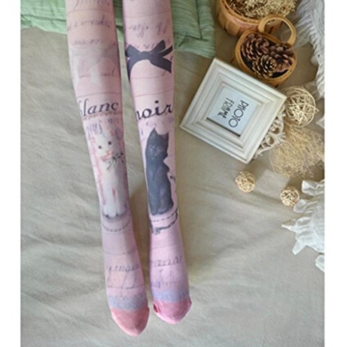 Nouveau chat bow mignon imprimé collant mince p...