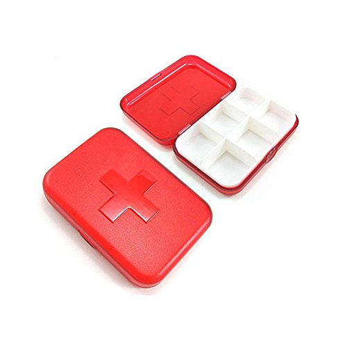 6-slots mini boîte de pilule boîte de bijoux(ro...