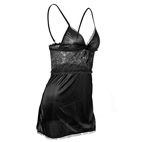 Femmes qui linge en satin robe chemise de nuit ...