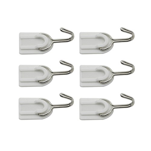 6pcs Blanc Auto-adhésif Puissant Plastique Supp...