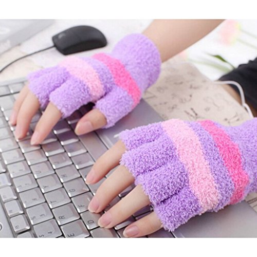 Mitaines sans doigts USB main gants chauffants ...