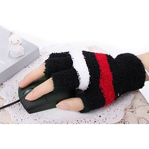 Mitaines sans doigts USB main gants chauffants ...