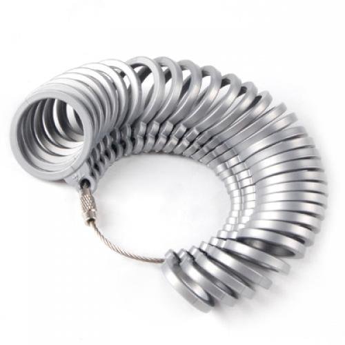 Generic Baguier Calibre Plastique Mesure de Taille de Doigt Outil de Dimensionnement Taille Standard Européenne- Gris code EAN 0092145599235 