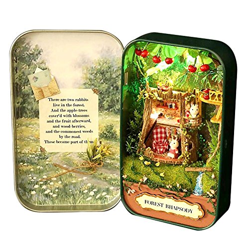 Mignon diy boite en étain miniature 3d maison d...