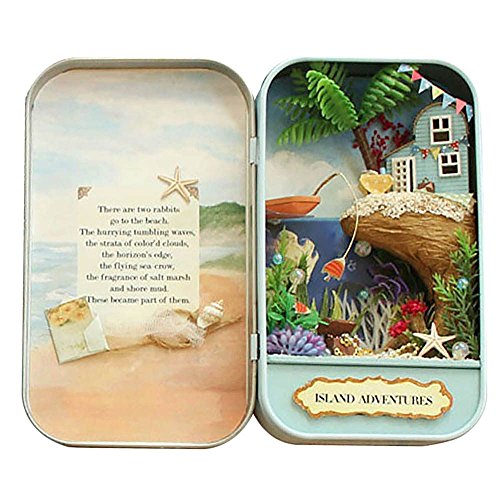 Mignon diy boite en étain miniature 3d maison d...