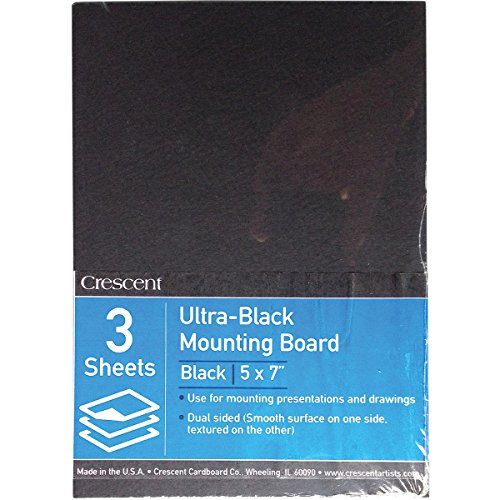Crescent Cardboard Co Crescent Ultra-Black Mounting Board Value Pack 3/Pkg-5"X7" code EAN 0093924184741 