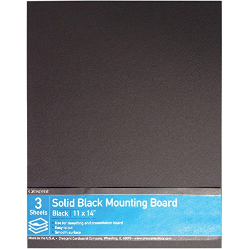 Crescent Cardboard Co Crescent Solid Black Mounting Board Value Pack 3/Pkg-11"X14" code EAN 0093924184857 