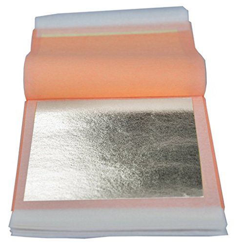 Générique Lot de 25pcs Feuilles de Transfert d'Or / d'Argent 100 % Veritable pr Décor Gâteau Chocolat Bonbons - Argent, 95 * 95mm code EAN 0095056316991 