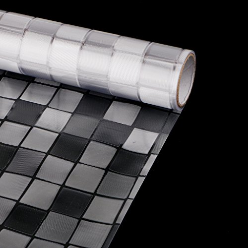 Générique 45x100cm Réutilisable Autocollant Film De Fenêtre Givrée De Verre Dépoli Sticker - Motif de Réseau Carré code EAN 0095056790760 