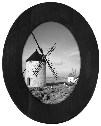 Ovale noir classique cadre photo bois 13 x 18 cm