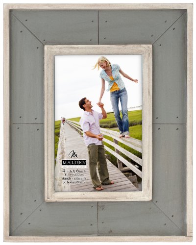 Soleil bois vieilli délavé gris-cadre photo - 1...