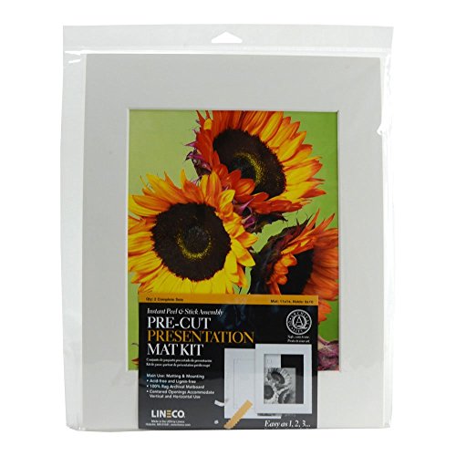 Lineco Pre-Cut Mat Kit 11X14/8X10 White