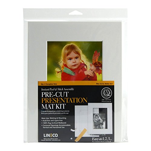 Lineco Pre-Cut Mat Kit 8X10/5X7 White