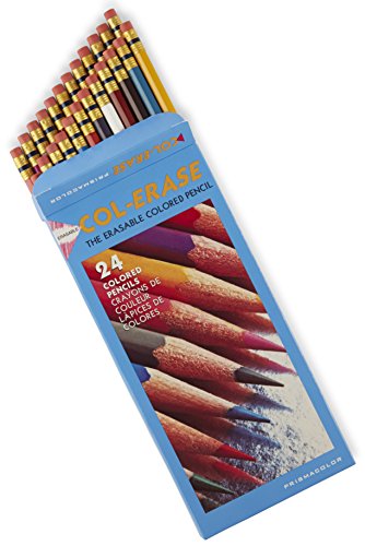Prismacolor Col-Erase Colored Woodcase Pencils w/ Eraser, 24 Assorted Colors/Set code EAN 0100003555351 