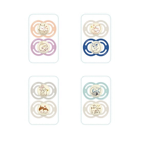  Lot de 2 sucettes Perfect nuit 18m+ en silicone Aléatoire  de Mam code EAN 01081023 