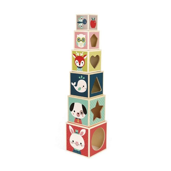  Pyramide 6 cubes baby forest bois Multicolore  de Janod code EAN 01086570 
