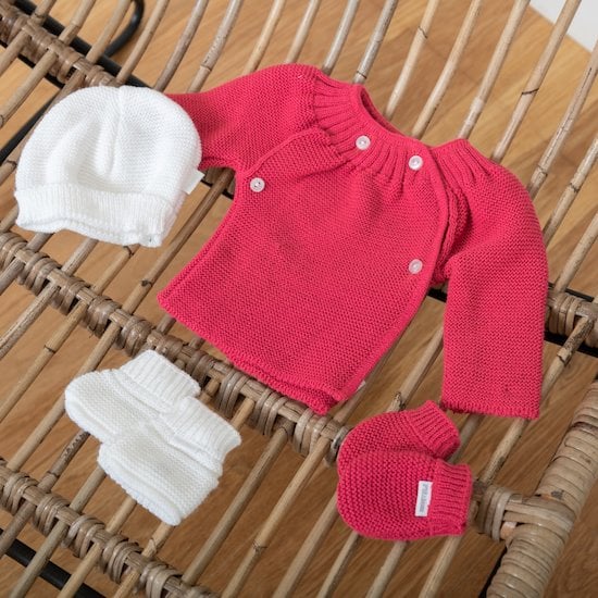  Trousseau de naissance Fuschia 1 mois de La Manufacture de Layette code EAN 01092007 