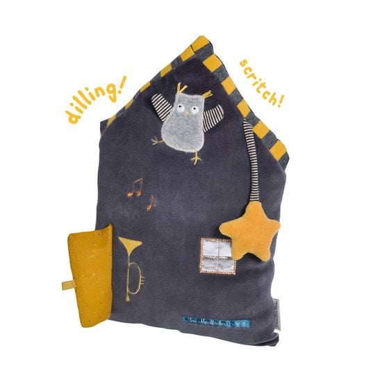  Les Moustaches coussin d'activités  Gris  de Moulin Roty code EAN 01114693 