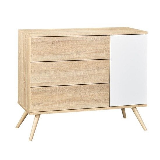  Seventies commode 1 porte 3 tiroirs  Chêne doré  de Sauthon Baby's Sweet Home code EAN 01124319 