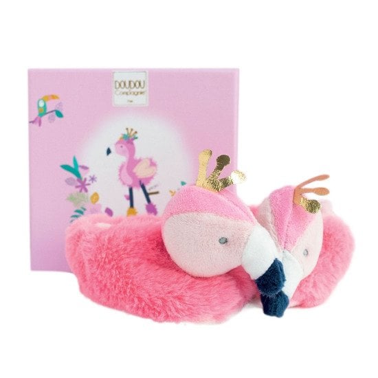 Tropicool chaussons hochet  Flamant Rose  0-6 mois de Doudou et Compagnie code EAN 01125910 
