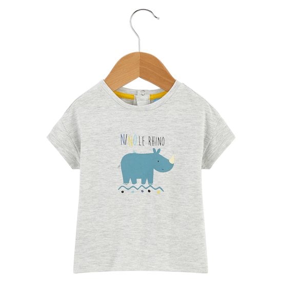  T-shirt rhino Little Friends Gris 1 mois de P'tit bisou code EAN 01127042 