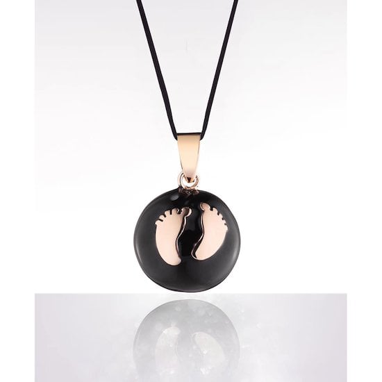  Bola de grossesse Baby feet email noir/Or rose  de Cache Coeur code EAN 01130273 