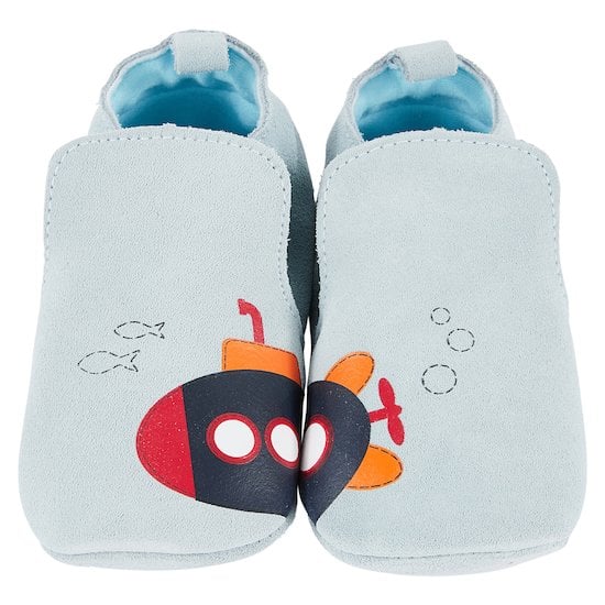  Chaussons cuir sous-marin Bleu 17/18 de P'tit bisou code EAN 01132345 