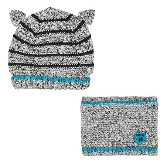  Ensemble tour de cou + bonnet Chic à Paris Gris  de Marèse code EAN 01132801 