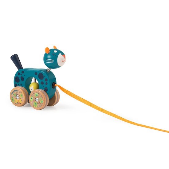  Dans la jungle jouet à tirer Petite panthère  de Moulin Roty code EAN 01137187 