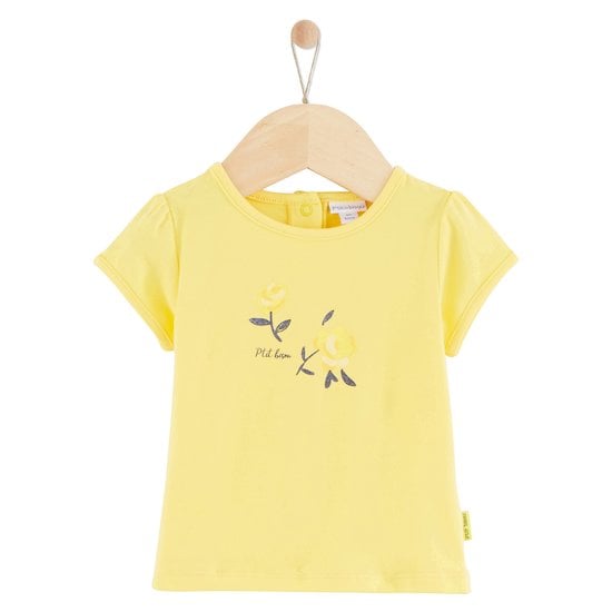  Tee-shirt manches courtes Trop Chou Jaune citron 1 mois de P'tit bisou code EAN 01140493 