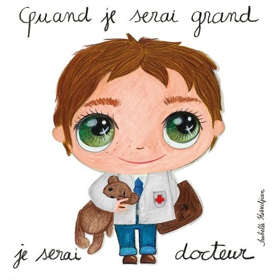 Tableau Docteur garçon 15 x 15 cm de Label Tour 01141317 