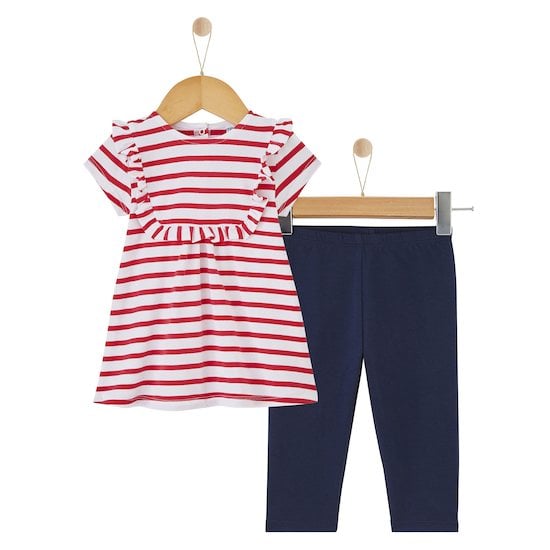  Ensemble robe + legging Blue Garden Rouge/Bleu  de P'tit bisou code EAN 01146463 