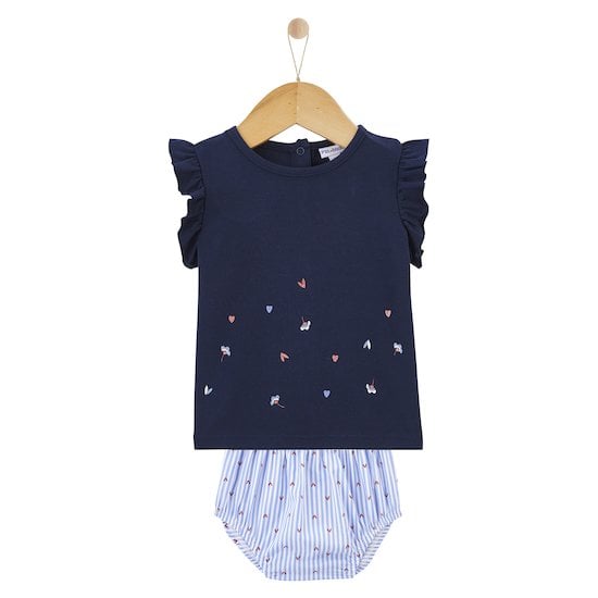  T-shirt + Bloomer Blue Garden Bleu 6 mois de P'tit bisou code EAN 01146473 