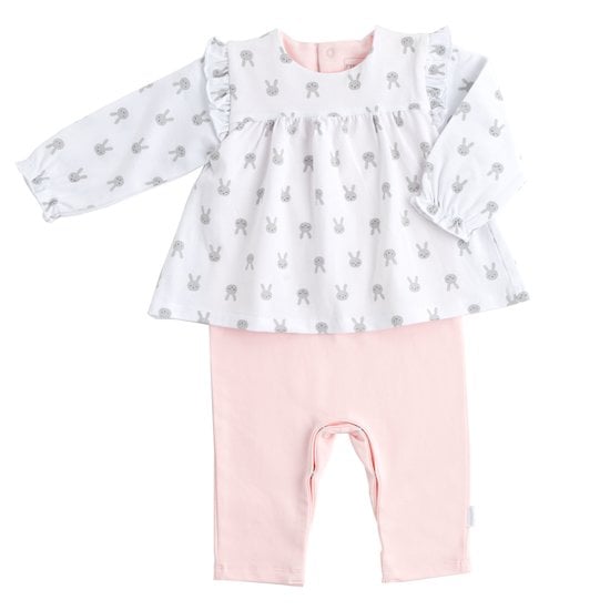  Combirobe imprimée lapinou Blanc/Rose  de P'tit bisou code EAN 01147165 