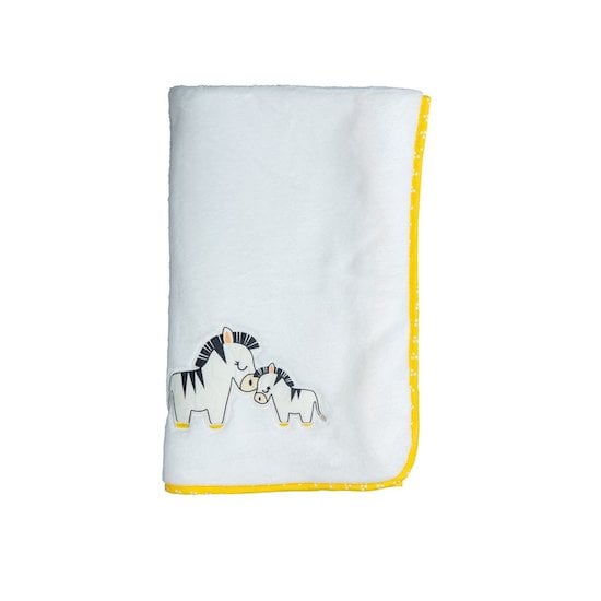  Pluche et Pompon couverture Blanc/Jaune 75 x 100 cm de Sauthon Baby's Sweet Home code EAN 01147642 